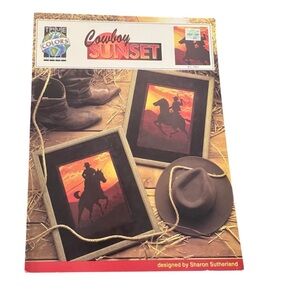 COWBOY SUNSET Silhouette Cross Stitch Patterns By True Colors‎ Farmhouse Western